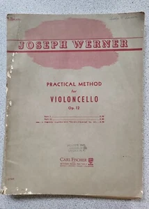 1928 Joseph Werner PRACTICAL METHOD FOR VIOLONCELLO Op. 12 C Fischer Lesson Book - Picture 1 of 10