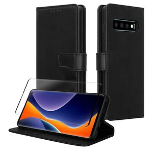 Coque portefeuille en simili cuir pour Samsung Galaxy S10 - Afbeelding 1 van 9