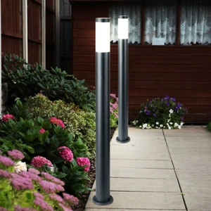 2er Set Außen Steh Leuchte ANTHRAZIT Garten Weg Edelstahl Terrassen Stand Lampe - Bild 1 von 12