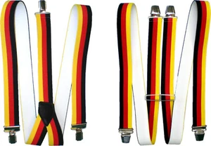 Hosenträger Deutschland BRD Fahne Flagge  mit 3 oder 4 Clipsen schwarz/rot/gold - Bild 1 von 7