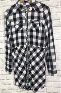 Levi's Teen Girls Extra Large XL 13-15 Shirt Dress Heart Print Printed Plaid - Picture 1 of 11