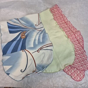 3 sciarpe vintage fazzoletti da collo coda di cavallo fascia testa poliestere circa anni 50-70 - Foto 1 di 13