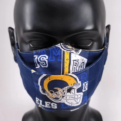Los Angeles Rams face mask 100% Cotton handmade in USA - Image 1 of 4