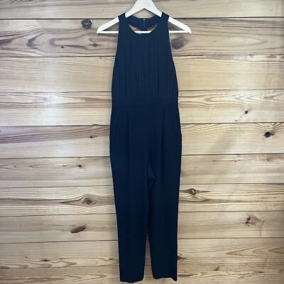 Mono Alice & Olivia Angen 6 sin mangas halter correa en T espalda negro crepé B63 Foto 1 de 4