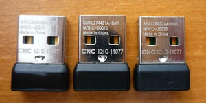 LOT OF (3) LOGITECH C-U0010 Nano Receiver USB Dongle Mouse Keyboard VG Cond - Picture 1 of 3