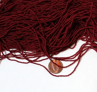 Micro contas de sementes antigas vintage-13/0-14/0 vinho rico roxo vermelho gorduroso opaco-6g - Imagem 1 de 4