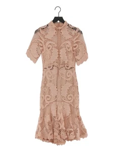 Thurley Women's Midi Dress UK 10 Pink 100% Polyester Bodycon - Picture 1 of 6