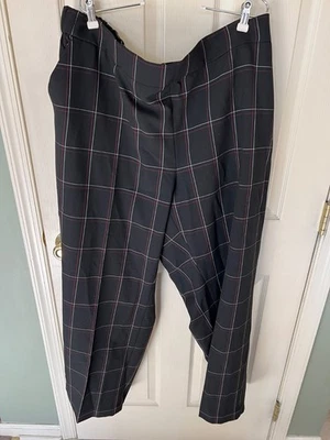 Pantalones para mujer Kasper negros a cuadros de pierna recta talla 3XL nuevos con etiquetas Foto 1 de 4
