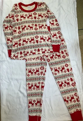 Unisex Adult Hanna Andersson Reindeer Fair Isle Christmas Pajamas Set Organic - Image 1 of 4