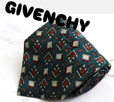 Corbata de seda verde Givenchy con patrón animal usada Foto 1 de 4