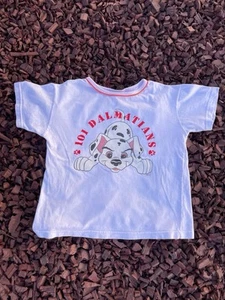 101 Dalmatians Vintage Kids White 90s Tshirt Size 7 - Picture 1 of 2