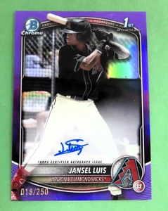 Bowman 2025 cromo Jansel Luis primer refractor automático púrpura # 018/250 casi nuevo-como nuevo - Imagen 1 de 4