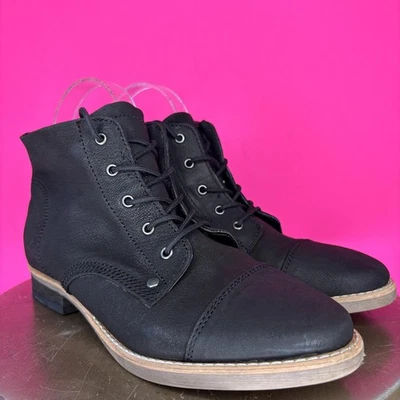 Diba Eli Black Soft Leather Lace-Up Ankle Boot Sz 7.5 - Image 1 of 4