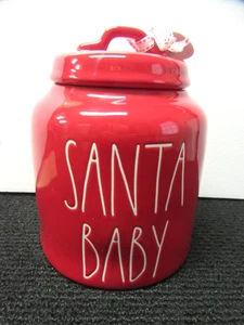 Rae Dunn "Santa Baby" Kanister/Keksdose Rot Keramik Neu mit Etikett!! Siehe Bilder!! - Bild 1 von 7