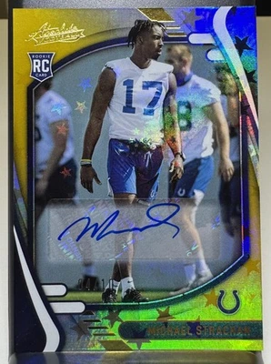 2021 Panini Absolute Michael Strachan Gold Stars Auto 04/10 Rookie Card #188 - Image 1 of 2