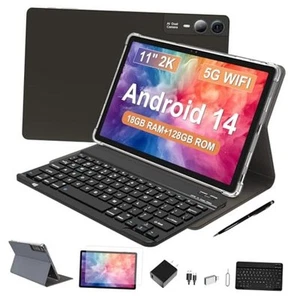 2025 Latest 11 inch Android 14 Tablet, 18GB RAM, 128GB ROM, 1TB Expand, 2K - Picture 1 of 7
