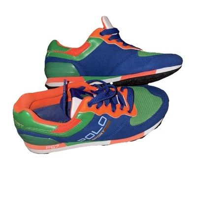 Polo Sport Ralph Lauren Sneakers Shoes Green Blue Orange Men's Size 7 Excellent - Image 1 of 4