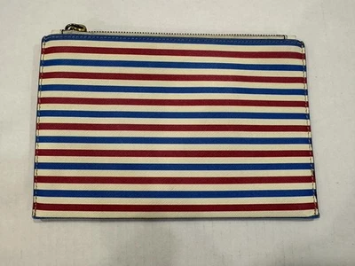 Preloved J экипажа кожи молнии мешок 8,25 X 5,75» полоски узор - Изображение 1 из 4