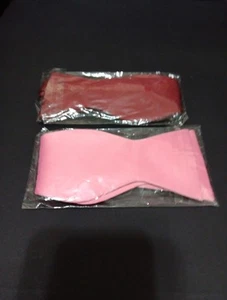 Cravatta fiocco seta autentica autocravatta lunghezza regolabile lotto di due rosso marrone rosa - Foto 1 di 2