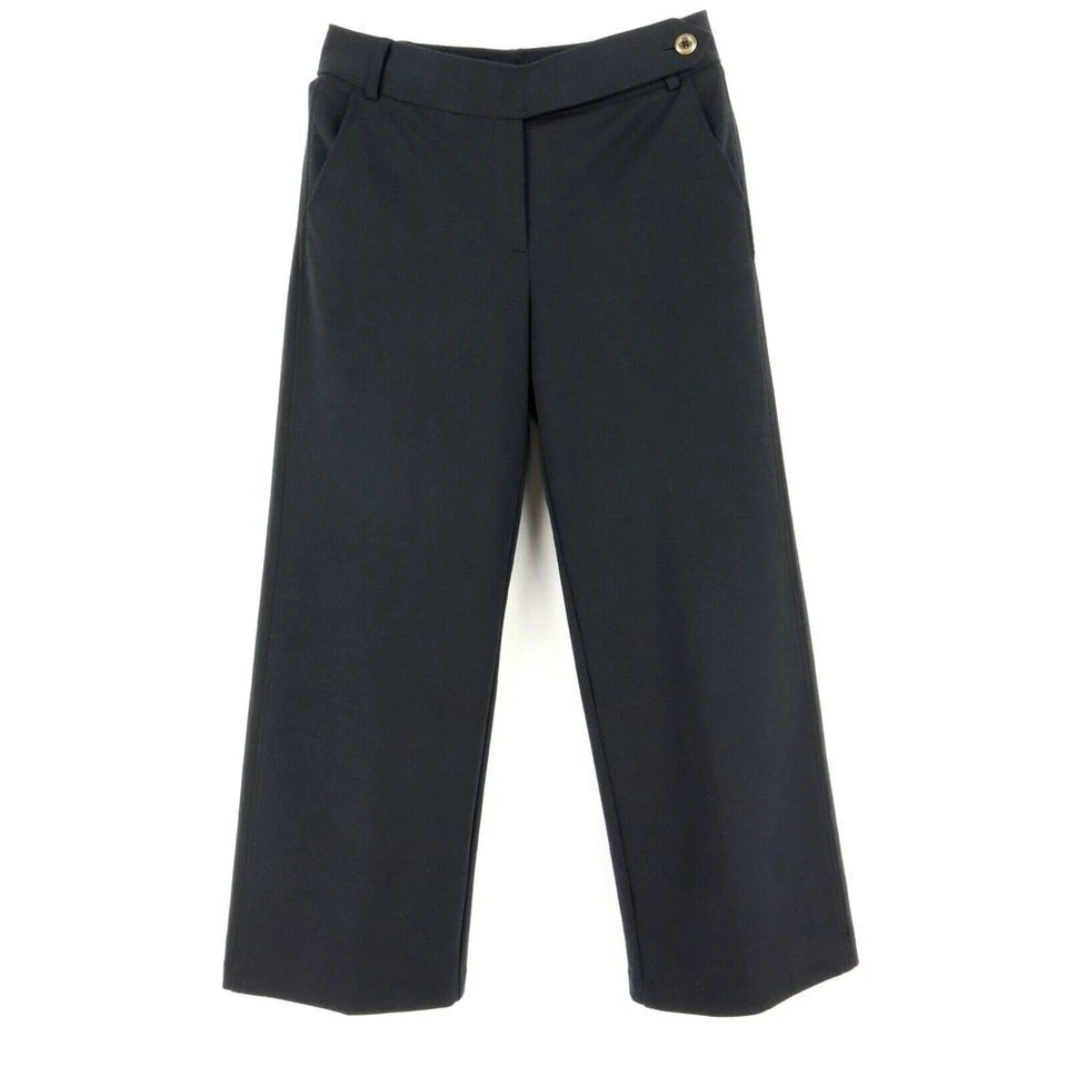 Pantalones Relativity Mujer Talla 10P Negro Poliéster Bolsillos Tiro Medio Pierna Ancha Elastizados Foto 1 de 4