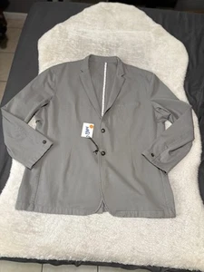 Mugsy Blazer Uomo XL Grigio Cotone Elasticizzato Due Bottoni Destrutturato NUOVO Giacca - Foto 1 di 7