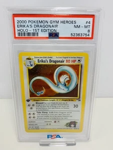 Erika´s Dragonair ☆ 4/132 ☆ Gym Heroes ☆ 1. Edition  ☆ PSA 8 ☆ - Bild 1 von 2