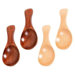 4 Pcs Bath Salt Spoon Small Wooden Spoons Wooden Tea Scoops Wooden Coffee Spoon - Zdjęcie 1 z 12