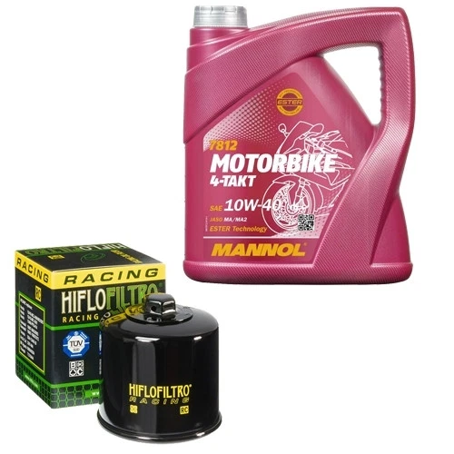 Triumph Street Triple 660 S A2 ABS HD03 2017, MANOL 10W40 4L, HiFlo Ölfilter Set - Bild 1 von 1