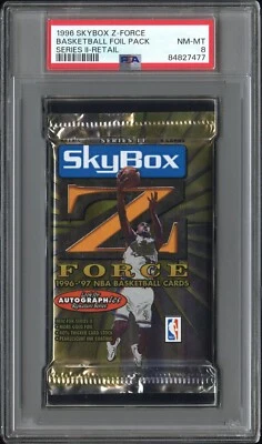 1996-97 SKYBOX NBA Z-FORCE Series II SEALED PACK PSA 8 - Image 1 of 2