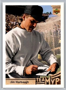 Jim Harbaugh Team MVP Insert 1992 Upper Deck Football - Picture 1 of 2