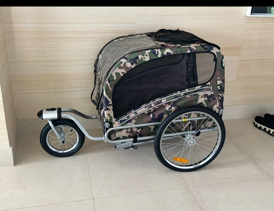 Dog Stroller Pet Stroller Bicycle Trailer Jogger Pet Carrier Cart For Large Dog - Image 1 of 2