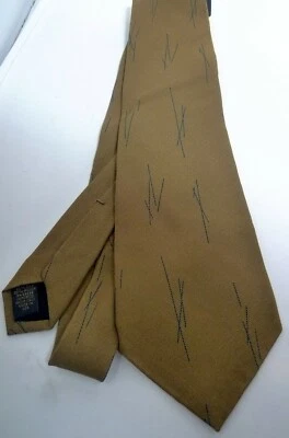 DKNY Donna Karan NewYork Beige Geometric Silk Neck Tie 4" Blade 57" Italy - Image 1 of 2