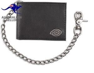 Men'S Leather Slimfold Wallet with Chain - Picture 1 of 13
