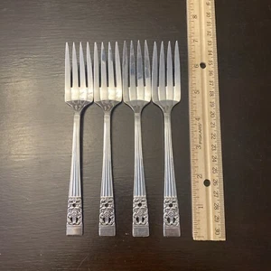 Oneida Coronation 1936 Silverplate 4 Salad Forks 6-3/4 Inches EXC! - Picture 1 of 6