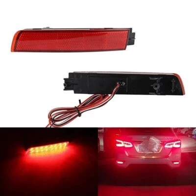 2x Luz de freno trasera reflector parachoques trasero LED lente roja para Nissan Juke 2011-2014 Foto 1 de 4