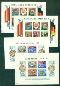 GERMANY-GDR #144a, 146a, Souv sheets w/perf & imperf, og, LH, Scott $240.00 - Picture 1 of 1