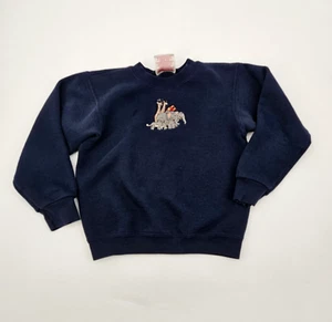 Vintage Noah's Ark Crewneck Sweatshirt Size Small 6/7 Navy Blue Embroidered BVD - Picture 1 of 12