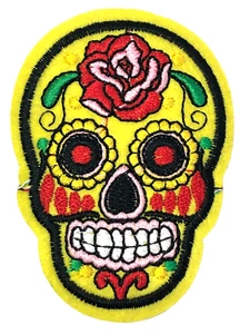 Parches Coser Hierro Bordado Ropa Sombreros Chaquetas Abrigo Sombrero Calavera Cara A592 - Imagen 1 de 3
