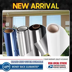 Frosted White /Black/Silver/Blue Glass Film Static Cling Office Home Window Tint - Picture 1 of 26