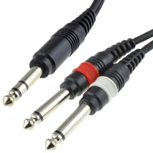 2 x 6.35mm (1/4") Mono Jacks to 6.35mm (1/4") Stereo Jack - 0.3m - Picture 1 of 1