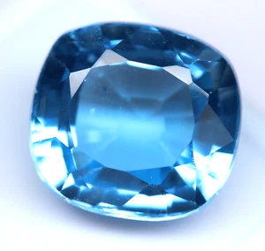 Piedras preciosas sueltas corte cojín topacio azul suizo natural certificado VVS 16,20 quilates - Imagen 1 de 9