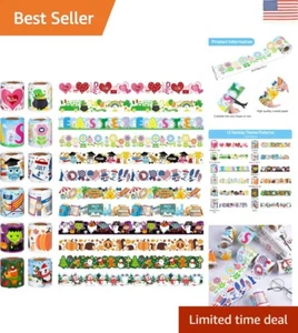 12 Rolls Decorative Border Trim Set - Versatile Holiday Patterns for School a... - Picture 1 of 9