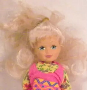 Kid Kore Doll 1990 Blonde Hair Blue Eyes Pink Flowered Dress 8in - Picture 1 of 6