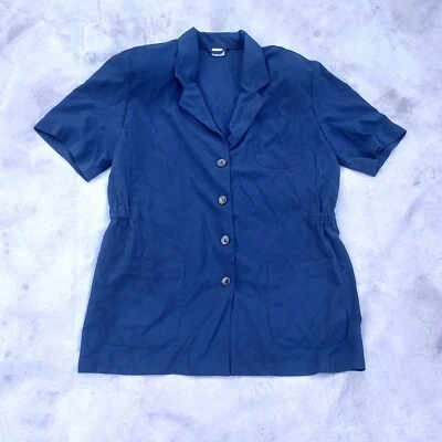 Vintage 90s Blazer Jacket Womens Small Oversized Shoulder Pads Blue Andrea Mare - Изображение 1 из 4