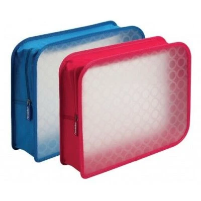PFX27909 GLW27909 Zip Wallet Poly Files, 3-Inch Expansion, Red and Blue (6) - Image 1 of 4