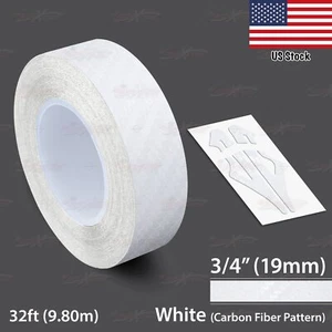 3/4" Roll Vinyl Pinstriping Pin Stripe Line Tape Sticker 19mm CARBON FIBER WHITE - Picture 1 of 12