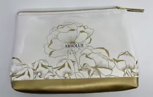 *Lancome*Paris●ABSOLUE●White & Gold Makeup Bag Cosmetic Pouch ● NEW &Very Pretty - Picture 1 of 12