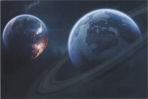 2 Planets ~Blue Galaxy Series~New 2023 Image Card 4"x6" 8158.2 - Picture 1 of 7