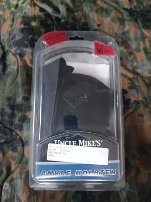 Uncle Mikes Nylon Ankle Holster 3.25-3.75" Barrel M/L Auto #16 Right Black 88161 - Image 1 of 3