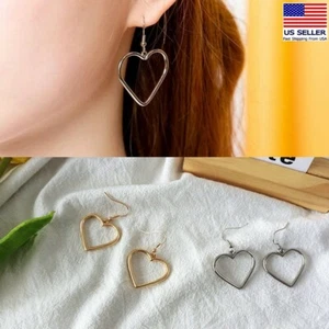 Fashion Women Jewelry Earrings Simple Hollow Love Heart Tassel Retro Hook 0618 - Picture 1 of 9